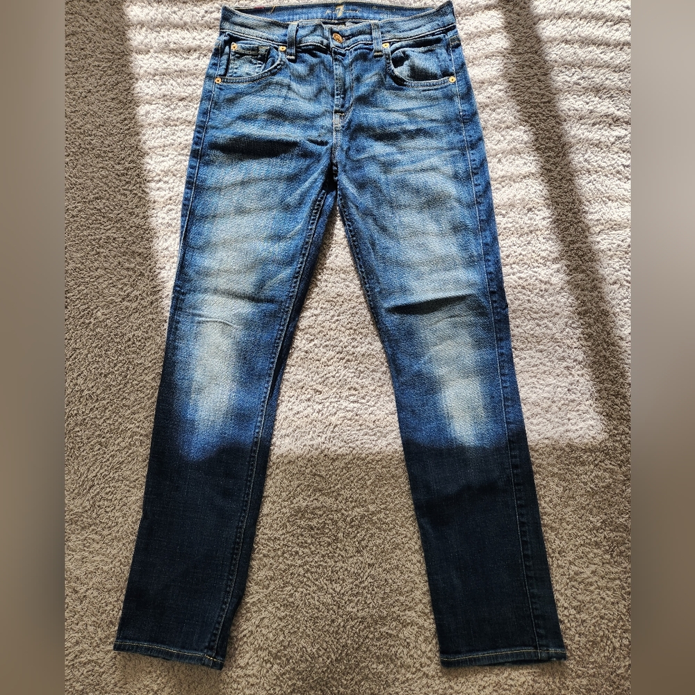 7 For All Mankind Medium Wash Relaxed Skinny Jeans